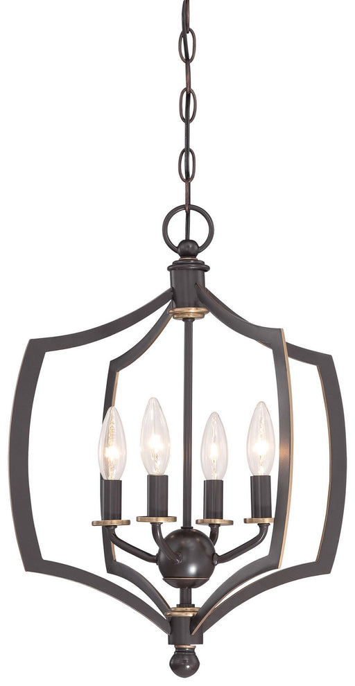 Minka-Lavery - 4374-579 - Four Light Mini Chandelier - Middletown - Downton Bronze With Gold Highlights