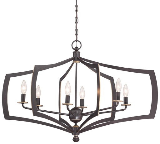 Minka-Lavery - 4376-579 - Six Light Chandelier - Middletown - Downton Bronze With Gold Highlights