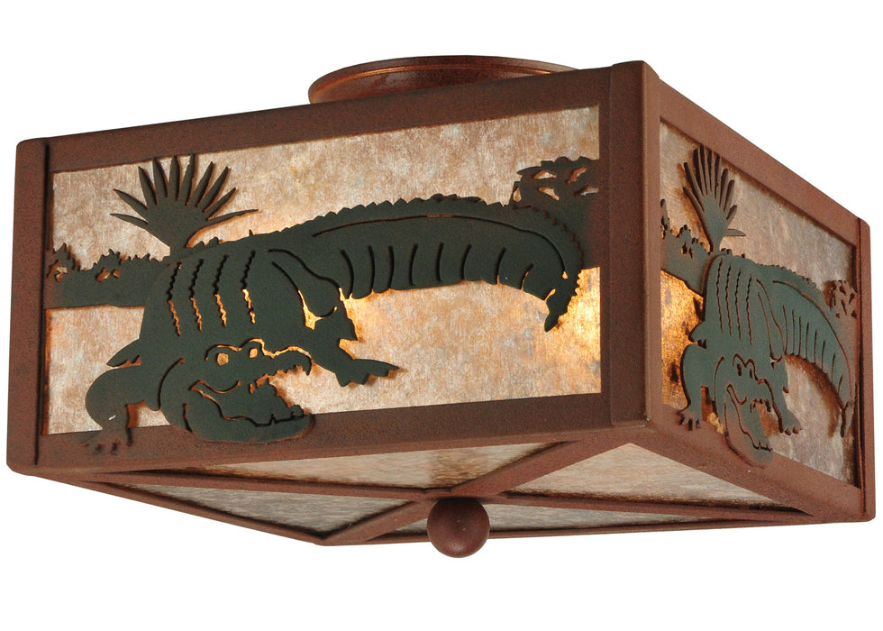 Meyda Tiffany - 50748 - Two Light Flushmount - Alligator - Red Rust