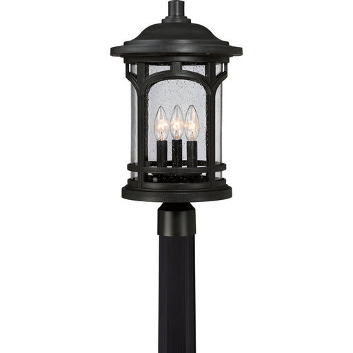 Quoizel - MBH9011K - Three Light Outdoor Post Lantern - Marblehead - Mystic Black