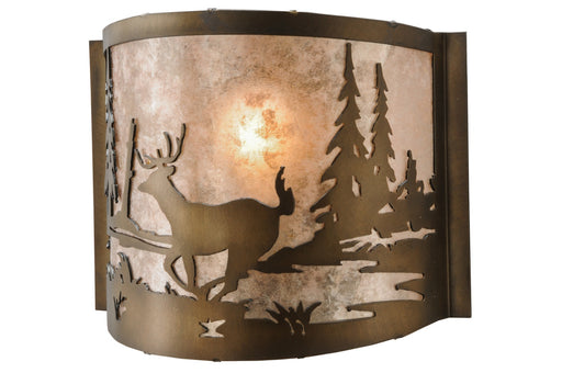 Meyda Tiffany - 79898 - One Light Wall Sconce - Deer At Lake - Antique Copper