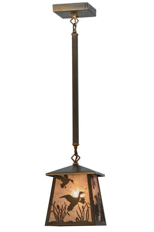 Meyda Tiffany - 115324 - One Light Pendant - Ducks In Flight - Antique Copper