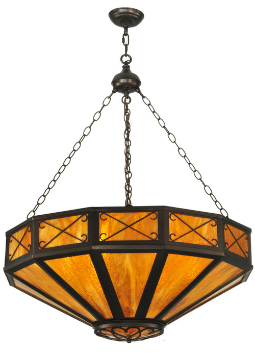 Meyda Tiffany - 132521 - Six Light Inverted Pendant - Excellente - Mahogany Bronze