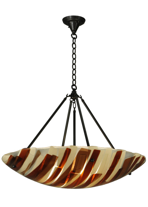 Meyda Tiffany - 133229 - Four Light Inverted Pendant - Metro Fusion - Craftsman Brown