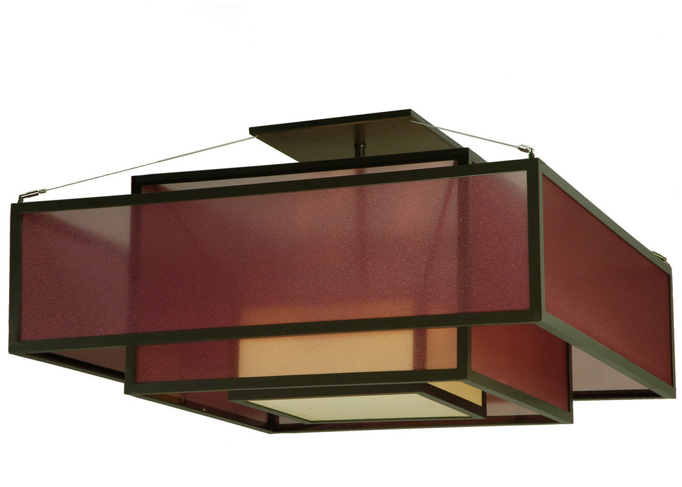 Meyda Tiffany - 134842 - Four Light Semi-Flushmount - Quadrato - Timeless Bronze