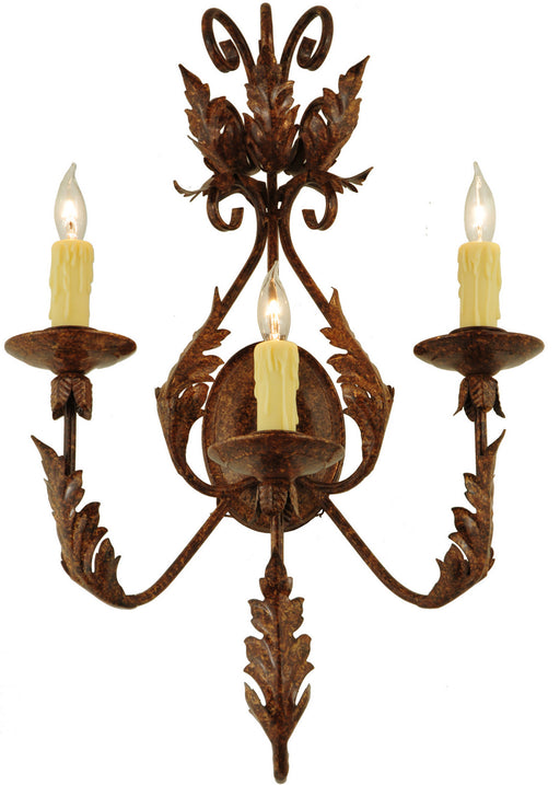 Meyda Tiffany - 135057 - Three Light Wall Sconce - French Elegance - Craftsman Brown