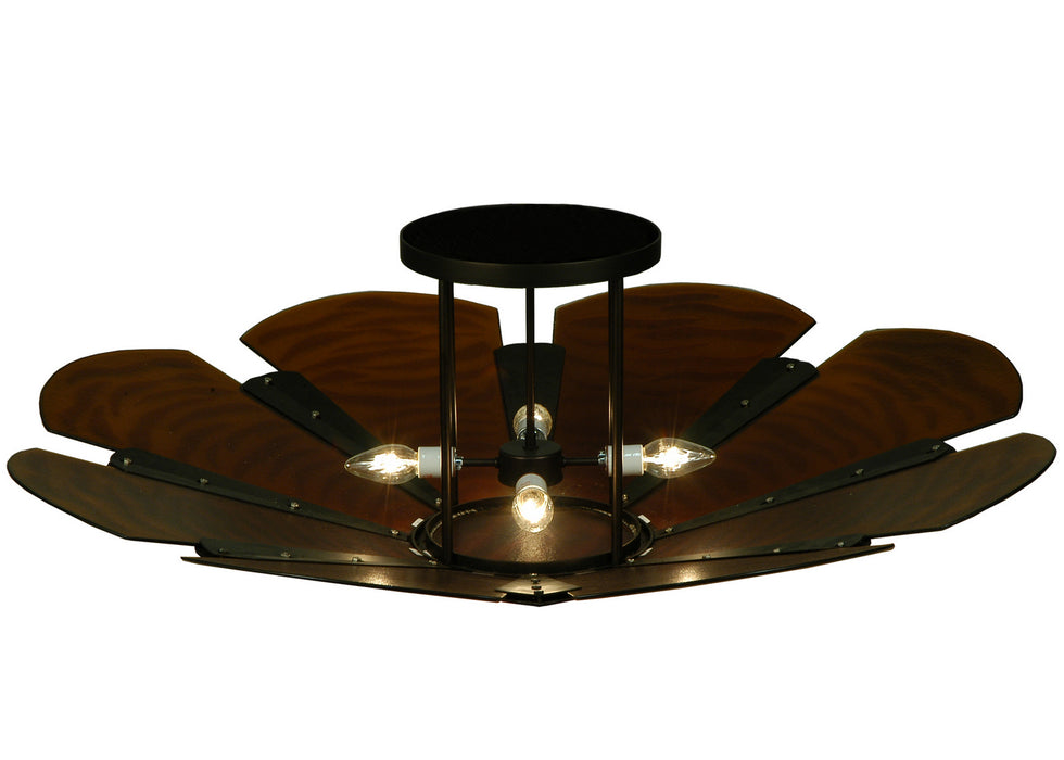 Meyda Tiffany - 135083 - Six Light Semi-Flushmount - Metro Fusion - Mahogany Bronze