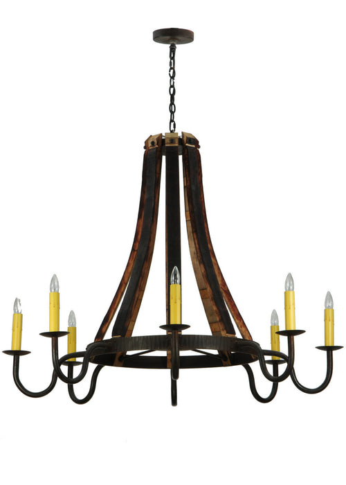 Meyda Tiffany - 135754 - Eight Light Chandelier - Barrel Stave - Natural Wood