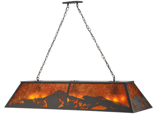 Meyda Tiffany - 136601 - Nine Light Oblong Pendant - Mountain Range - Oil Rubbed Bronze