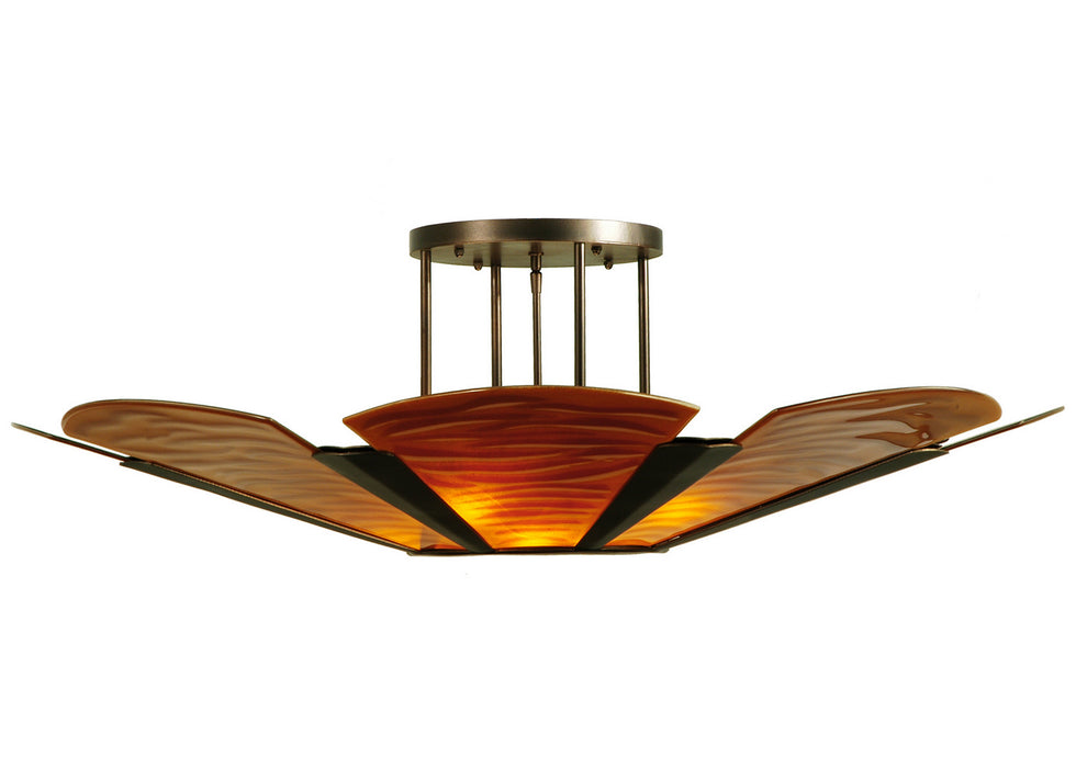 Meyda Tiffany - 137771 - Six Light Semi-Flushmount - Metro Fusion - Mahogany Bronze