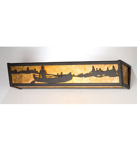 Meyda Tiffany - 14344 - Four Light Vanity - Canoe At Lake - Timeless Bronze