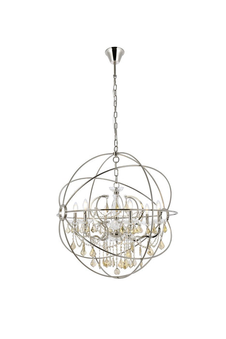 Elegant Lighting - 1130D32PN-GT/RC - Six Light Chandelier - Geneva - Polished Nickel