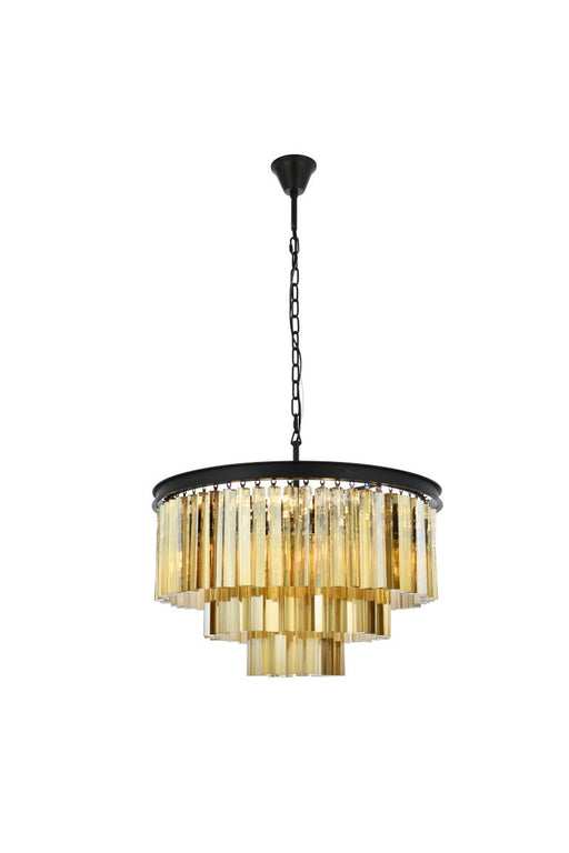 Elegant Lighting - 1201D26MB-GT/RC - Nine Light Chandelier - Sydney - Matte Black