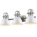 Golden - 3602-BA3 PW-WH - Three Light Bath Vanity - Duncan - Pewter