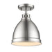 Golden - 3602-FM PW-PW - One Light Flush Mount - Duncan - Pewter