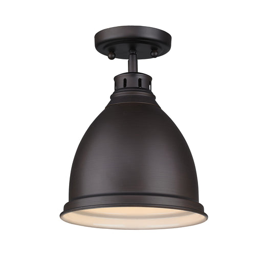 Golden - 3602-FM RBZ-RBZ - One Light Flush Mount - Duncan - Rubbed Bronze