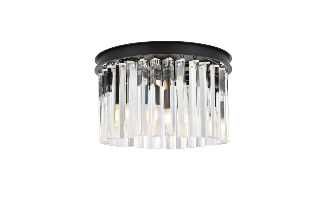 Elegant Lighting - 1208F16MB/RC - Three Light Flush Mount - Sydney - Matte Black