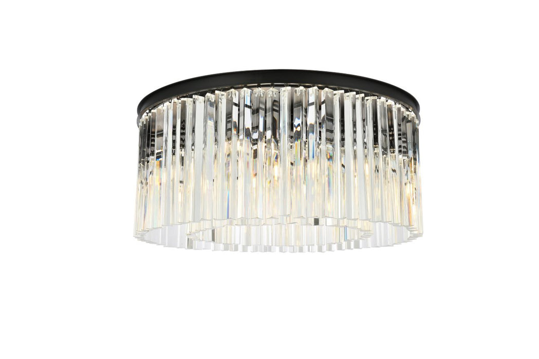 Elegant Lighting - 1208F31MB/RC - Eight Light Flush Mount - Sydney - Matte Black