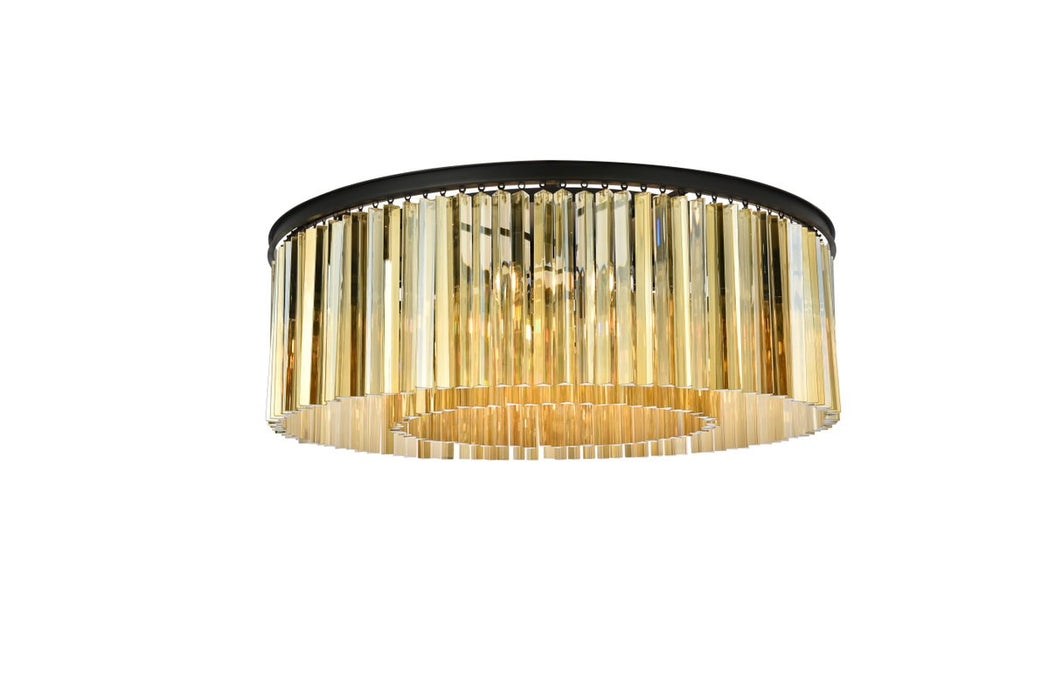 Elegant Lighting - 1208F43MB-GT/RC - Ten Light Flush Mount - Sydney - Matte Black