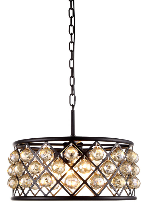 Elegant Lighting - 1214D20MB-GT/RC - Five Light Chandelier - Madison - Matte Black