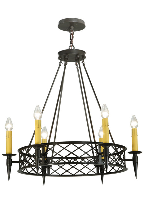 Meyda Tiffany - 139014 - Six Light Chandelier - Topridge - Timeless Bronze