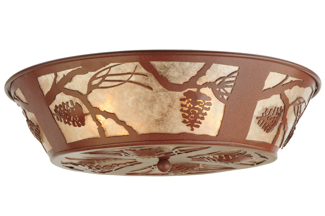 Meyda Tiffany - 141946 - Four Light Flushmount - Whispering Pines - Rust