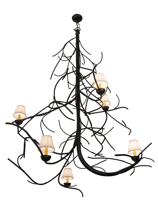 Meyda Tiffany - 150694 - Six Light Chandelier - Winter Solstice - Antique Copper