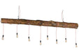 Meyda Tiffany - 152206 - Eight Light Island Pendant - Hounds Tooth - Steel,Natural Wood