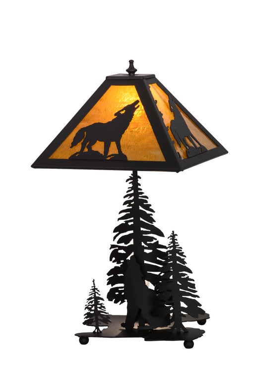 Meyda Tiffany - 152949 - Two Light Table Lamp - Howling Wolf - Oil Rubbed Bronze