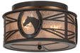 Meyda Tiffany - 153941 - Two Light Flushmount - Horseshoe - Timeless Bronze