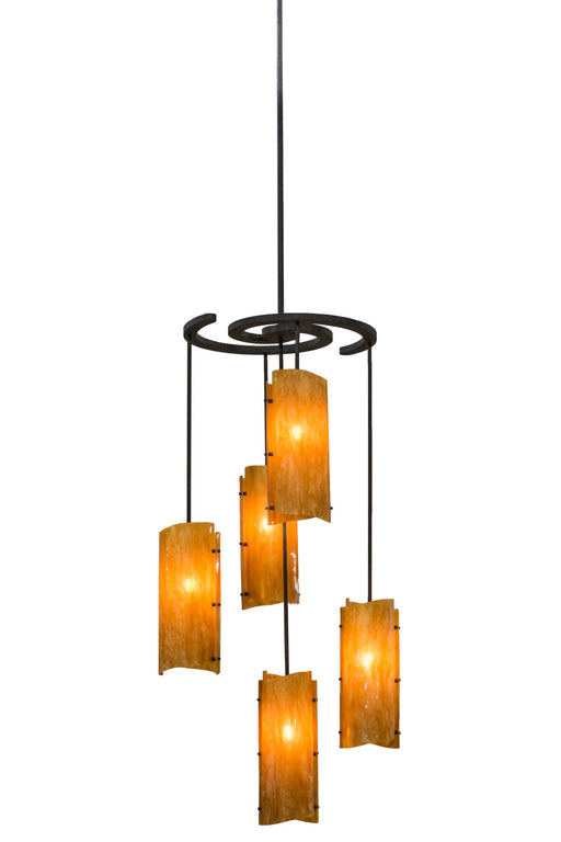 Meyda Tiffany - 154028 - Five Light Chandelier - Vortex - Steel,Rust