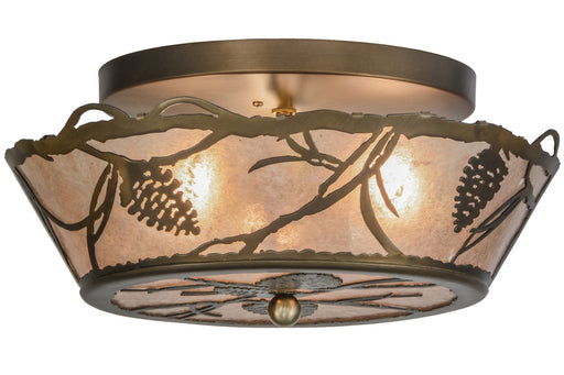 Meyda Tiffany - 154080 - Three Light Flushmount - Whispering Pines - Antique Copper