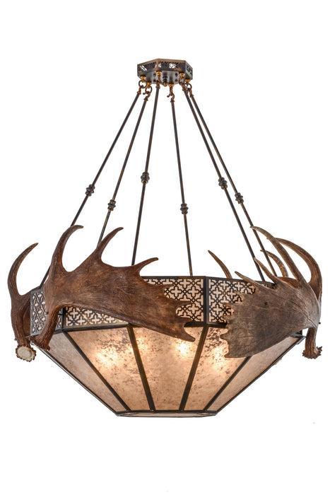 Meyda Tiffany - 154279 - Eight Light Pendant - Antlers - Antique Copper