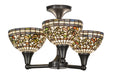 Meyda Tiffany - 154475 - Three Light Flushmount - Tiffany Turning Leaf - Craftsman Brown