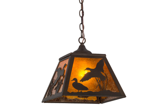 Meyda Tiffany - 154749 - One Light Pendant - Ducks In Flight - Antique Copper