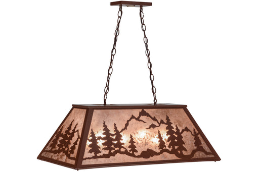 Meyda Tiffany - 155300 - Six Light Oblong Pendant - Mountain Range - Rust