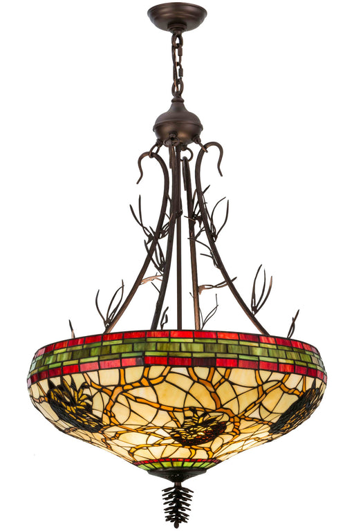 Meyda Tiffany - 155394 - Four Light Pendant - Pinecone - Mahogany Bronze