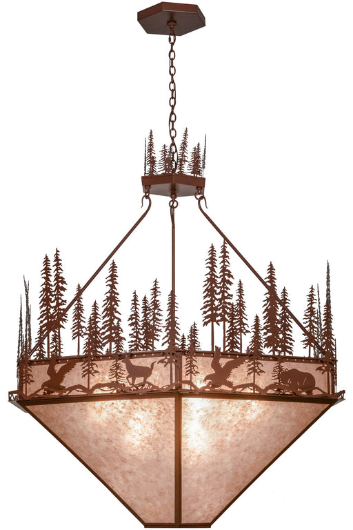 Meyda Tiffany - 155414 - Nine Light Pendant - Wildlife At Pine Lake - Rust
