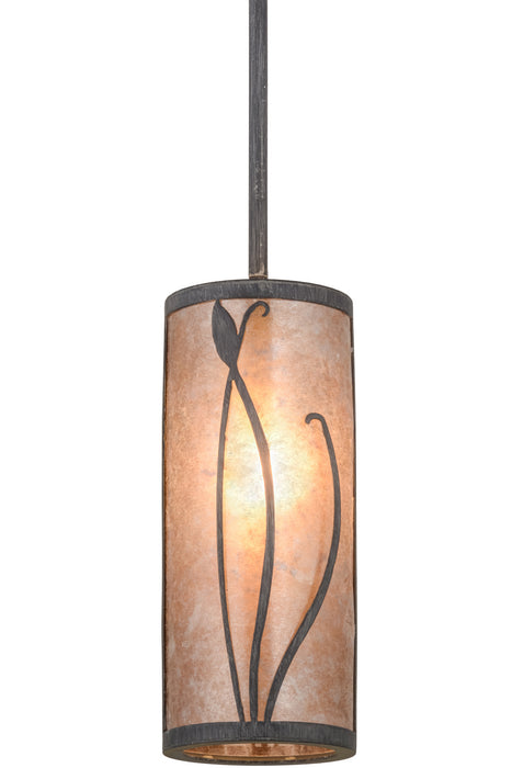 Meyda Tiffany - 156371 - One Light Mini Pendant - Linifolia - Antique Iron Gate/Silver Mica