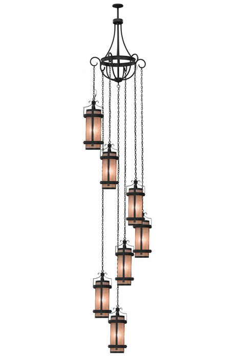 Meyda Tiffany - 156603 - Seven Light Pendant - Castellon - Costello Black/Silver Mica