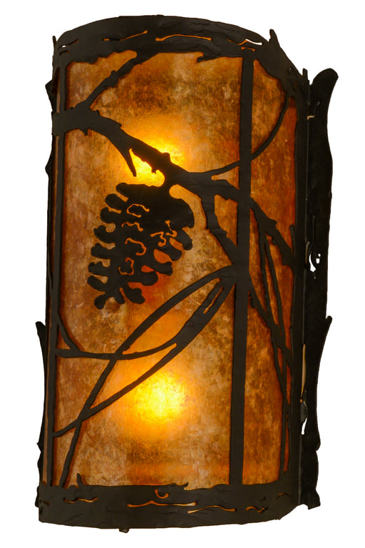 Meyda Tiffany - 156617 - Two Light Wall Sconce - Whispering Pines - Oil Rubbed Bronze