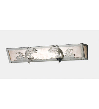 Meyda Tiffany - 15679 - Four Light Vanity - Leaping Trout - Steel