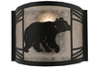 Meyda Tiffany - 157295 - One Light Wall Sconce - Happy Bear On The Loose - Black/Silver Mica