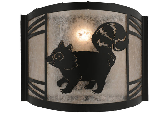 Meyda Tiffany - 157300 - One Light Wall Sconce - Raccoon On The Loose - Black/Silver Mica