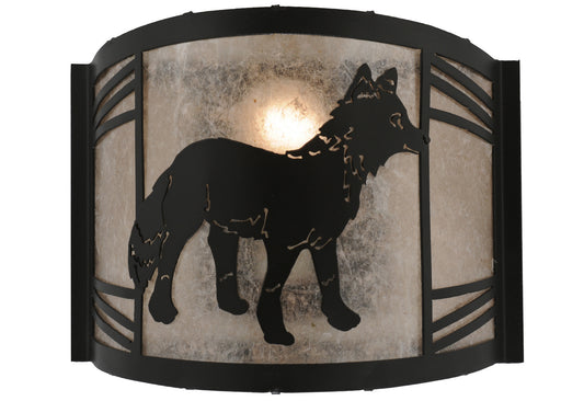 Meyda Tiffany - 157302 - One Light Wall Sconce - Fox On The Loose - Black/Silver Mica