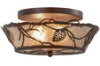 Meyda Tiffany - 157592 - Two Light Flushmount - Whispering Pines - Rust,Wrought Iron