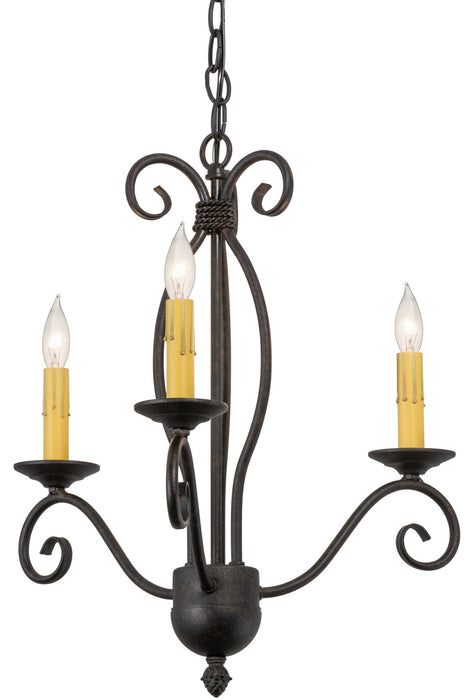 Meyda Tiffany - 157887 - Three Light Chandelier - Sienna - Antique Brass