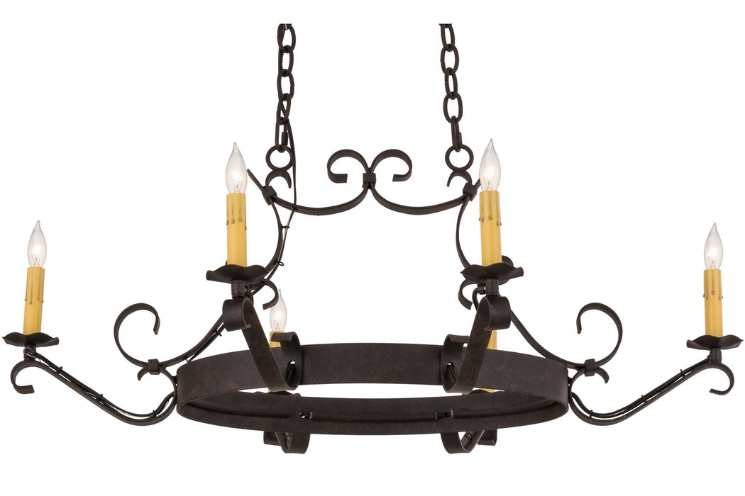 Meyda Tiffany - 157894 - Six Light Chandelier - Handforged - Custom