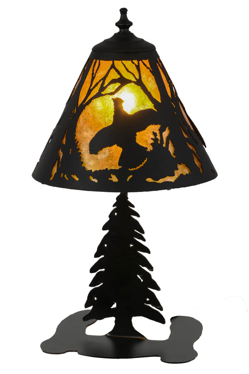 Meyda Tiffany - 158357 - One Light Accent Lamp - Ruffed Grouse - Amber Mica/Black