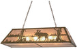 Meyda Tiffany - 159030 - Nine Light Oblong Pendant - Moose At Lake - Antique Copper